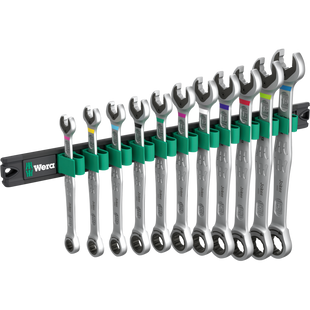 Набір ключів комбінованих з тріскачкою Wera 9630 Magnetic rail 6000 Joker 8-19мм, 11 предметів, 05020014001 05020014001 фото